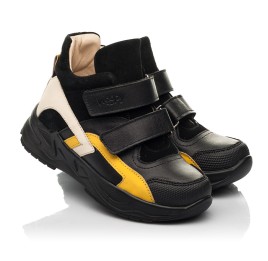 Детские демисезонные ботинки (подкладка кожа) Woopy Fashion черные для мальчиков натуральная кожа, замша размер 26-40 (10008) Фото 1