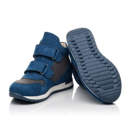Детские демисезонные ботинки (подкладка кожа) Woopy Fashion синие для мальчиков натуральный нубук размер 19-30 (10009) Фото 2