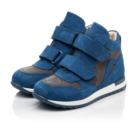 Детские демисезонные ботинки (подкладка кожа) Woopy Fashion синие для мальчиков натуральный нубук размер 19-30 (10009) Фото 3