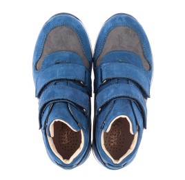 Детские демисезонные ботинки (подкладка кожа) Woopy Fashion синие для мальчиков натуральный нубук размер 19-30 (10009) Фото 5