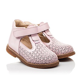 Купить детские туфли Woopy Fashion розовые для девочки, материал натуральная кожа, размеры 21-25, артикул 10015, фото 1 — Kinder Moda
