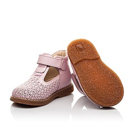 Купить детские туфли Woopy Fashion розовые для девочки, материал натуральная кожа, размеры 21-25, артикул 10015, фото 2 — Kinder Moda