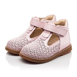 Купить детские туфли Woopy Fashion розовые для девочки, материал натуральная кожа, размеры 21-25, артикул 10015, фото 3 — Kinder Moda