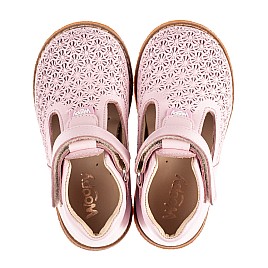 Купить детские туфли Woopy Fashion розовые для девочки, материал натуральная кожа, размеры 21-25, артикул 10015, фото 5 — Kinder Moda