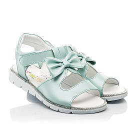 Купить детские босоножки Woopy Fashion бирюзовые для девочки, материал натуральная кожа, размеры 26-30, артикул 10037, фото 1 — Kinder Moda