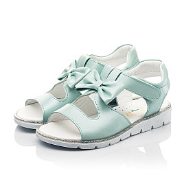 Купить детские босоножки Woopy Fashion бирюзовые для девочки, материал натуральная кожа, размеры 26-30, артикул 10037, фото 3 — Kinder Moda