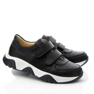 Детские кросівки Woopy Fashion черные для мальчиков натуральная кожа и нубук размер 30-36 (10141) Фото 1