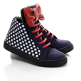 Купить детские демисезонные ботинки Woopy Fashion синие для девочки, материал натуральный нубук, размеры 28-32, артикул 10204, фото 1 — Kinder Moda