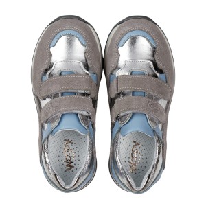 Детские кросівки Woopy Fashion серые для девочек натуральная кожа и замша размер 24-33 (10248) Фото 4