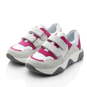 Детские кросівки Woopy Fashion серые для девочек натуральная кожа и замша размер 32-35 (10249) Фото 3