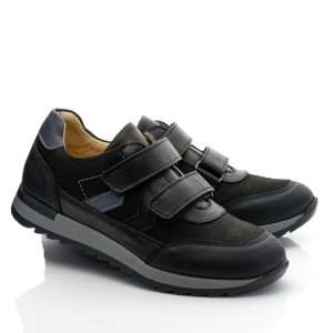 Детские кросівки Woopy Fashion черные для мальчиков натуральная кожа / натуральный нубук размер 36-36 (10318) Фото 1