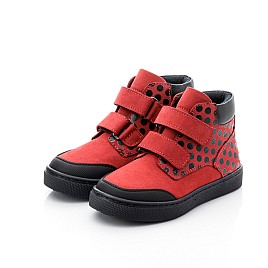 Купить детские демисезонные ботинки Woopy Fashion красные для девочки, материал натуральный нубук, размеры 25-25, артикул 10348, фото 3 — Kinder Moda
