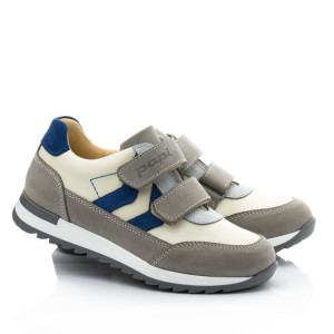 Детские кросівки Papi серые, синие для девочек натуральная кожа и нубук размер 24-38 (10422) Фото 1