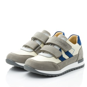 Детские кросівки Papi серые, синие для девочек натуральная кожа и нубук размер 24-38 (10422) Фото 3