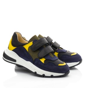 Детские кросівки Papi темно-синие для мальчиков натуральный нубук и кожа размер 21-37 (10429) Фото 1