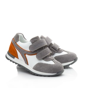 Детские кросівки Papi белые,серые для девочек  натуральная кожа, замша размер 24-32 (10441) Фото 1