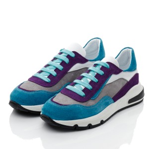 Детские кросівки Papi бирюзовые для девочек натуральная замша размер 35-40 (10468) Фото 3