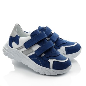 Детские кросівки Papi синие для мальчиков натуральная кожа / натуральный нубук размер 28-40 (10473) Фото 1