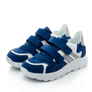 Детские кросівки Papi синие для мальчиков натуральная кожа / натуральный нубук размер 28-40 (10473) Фото 3