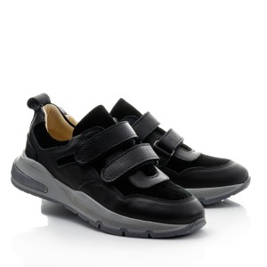 Детские кросівки Papi черные для девочек натуральная кожа и замша размер 35-39 (10535) Фото 1