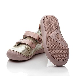 Купить детские кроссовки (barefoot) Ponte золотые для девочки, материал натуральный нубук, размеры 24-28, артикул 10638, фото 2 — Kinder Moda