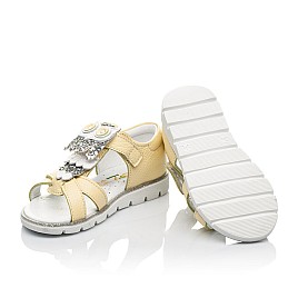 Купить детские босоножки Woopy Fashion желтые для девочки, материал натуральная кожа, размеры 21-22, артикул 5197, фото 2 — Kinder Moda