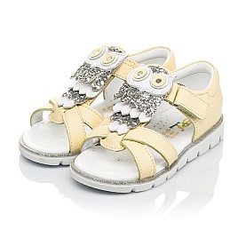 Купить детские босоножки Woopy Fashion желтые для девочки, материал натуральная кожа, размеры 21-22, артикул 5197, фото 3 — Kinder Moda