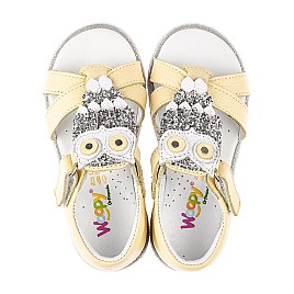 Купить детские босоножки Woopy Fashion желтые для девочки, материал натуральная кожа, размеры 21-22, артикул 5197, фото 5 — Kinder Moda