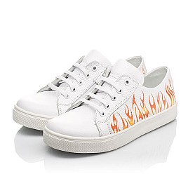 Купить детские кеды (боковая молния) Woopy Fashion белые для мальчика, материал натуральная кожа, размеры 26-26, артикул 5202, фото 3 — Kinder Moda