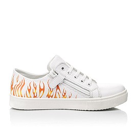 Купить детские кеды (боковая молния) Woopy Fashion белые для мальчика, материал натуральная кожа, размеры 26-26, артикул 5202, фото 5 — Kinder Moda