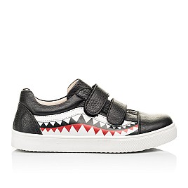 Купить детские кеды Woopy Fashion черные для мальчика, материал натуральная кожа, размеры 21-26, артикул 7067, фото 4 — Kinder Moda
