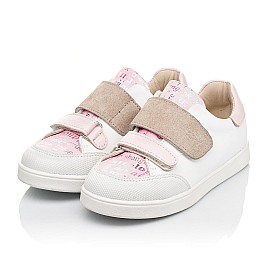 Купить детские кеды Woopy Fashion белые для девочки, материал натуральная кожа, размеры 19-26, артикул 8044, фото 3 — Kinder Moda