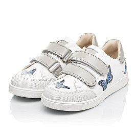 Купить детские кеды Woopy Fashion белые для девочки, материал натуральная кожа, размеры 22-23, артикул 8045, фото 3 — Kinder Moda