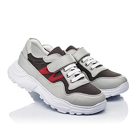 Купить детские кроссовки Woopy Fashion серые для мальчика, материал современный текстиль, натуральная кожа, размеры 26-26, артикул 8115, фото 1 — Kinder Moda