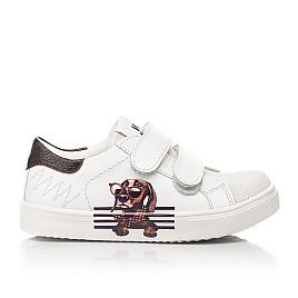 Купить детские кеды Woopy Fashion белые для мальчика, материал натуральная кожа, размеры 20-23, артикул 8162, фото 5 — Kinder Moda