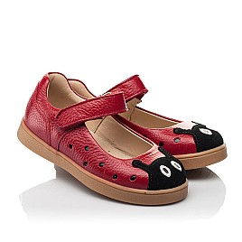 Купить детские туфли Woopy Fashion красные для девочки, материал натуральная кожа, размеры 20-23, артикул 8209, фото 1 — Kinder Moda