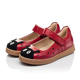 Купить детские туфли Woopy Fashion красные для девочки, материал натуральная кожа, размеры 20-23, артикул 8209, фото 3 — Kinder Moda