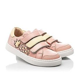 Купить детские кеды Woopy Fashion розовые для девочки, материал натуральная кожа, размеры 23-27, артикул 9022, фото 1 — Kinder Moda