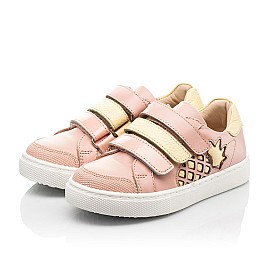 Купить детские кеды Woopy Fashion розовые для девочки, материал натуральная кожа, размеры 23-27, артикул 9022, фото 3 — Kinder Moda