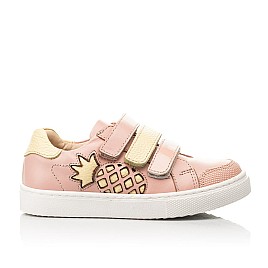 Купить детские кеды Woopy Fashion розовые для девочки, материал натуральная кожа, размеры 23-27, артикул 9022, фото 4 — Kinder Moda