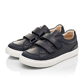 Купить детские кеды Woopy Fashion синие для мальчика, материал натуральная кожа, размеры 23-28, артикул 9168, фото 3 — Kinder Moda