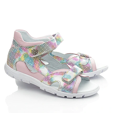 Купити дитячі босоніжки Woopy Fashion різнокольорові, рожеві для дівчинки, матеріал натуральна шкіра, розміри 38-38, артикул 10270, фото 1 — Kinder Moda