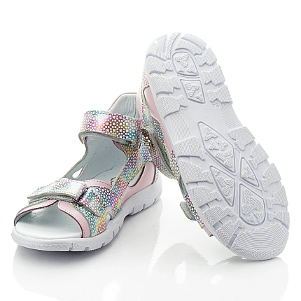 Купити дитячі босоніжки Woopy Fashion різнокольорові, рожеві для дівчинки, матеріал натуральна шкіра, розміри 38-38, артикул 10270, фото 2 — Kinder Moda