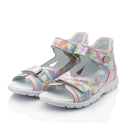 Купити дитячі босоніжки Woopy Fashion різнокольорові, рожеві для дівчинки, матеріал натуральна шкіра, розміри 38-38, артикул 10270, фото 3 — Kinder Moda