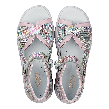 Купити дитячі босоніжки Woopy Fashion різнокольорові, рожеві для дівчинки, матеріал натуральна шкіра, розміри 38-38, артикул 10270, фото 4 — Kinder Moda