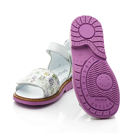 Купити дитячі босоніжки Papi різнокольорові для дівчинки, матеріал натуральний нубук і шкіра, розміри 30-36, артикул 10452, фото 2 — Kinder Moda